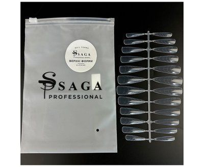 Верхні форми для нарощування нігтів Saga Professional Almond, 24 шт 76819 фото
