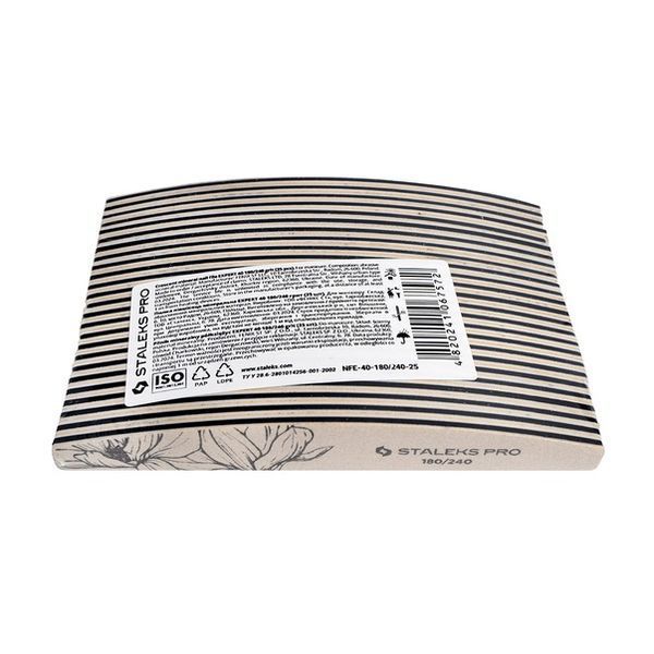 Пилка для нігтів мінеральна STALEKS PRO EXPERT 40 180/240 грит (півмісяць) 25 шт NFE-40-180/240-25 фото