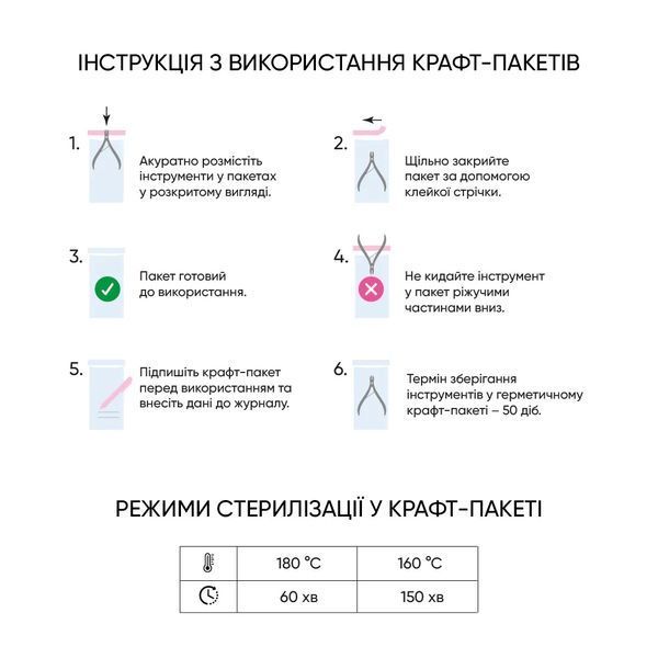 Крафт-пакети Microstop з індикатором 4 класу 60&times;100 мм, 100 шт 1709 фото