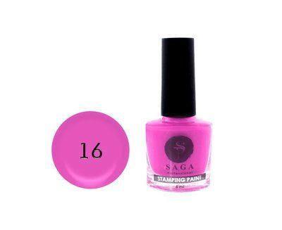 Лак-фарба для стемпінгу SAGA Stamping Paint №16 рожева фуксія, 8 мл 35446 фото