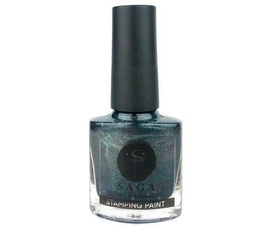 Лак-фарба для стемпінгу SAGA Stamping Paint №18 діамантовий зелений, 8 мл  35447 фото