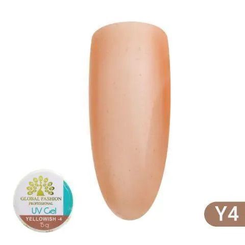 Гель для наращивания ногтей, камуфляж-4, Global Fashion Yellowish-4, 15g  02779 фото