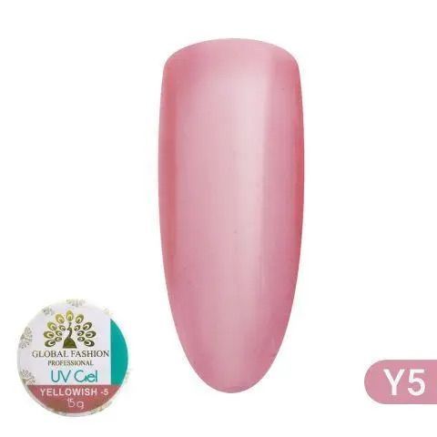 Гель для наращивания ногтей, камуфляж-5, Global Fashion Yellowish-5, 15g  02569 фото