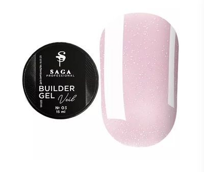 Гель для нарощування SAGA Builder Gel Veil №3 Orchid shimmer 15 мл 35756 фото