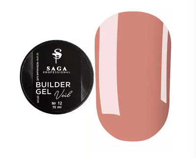 Гель для нарощування Saga Professional Builder Gel Veil №12 (кавовий нюд), 15 мл 65856 фото